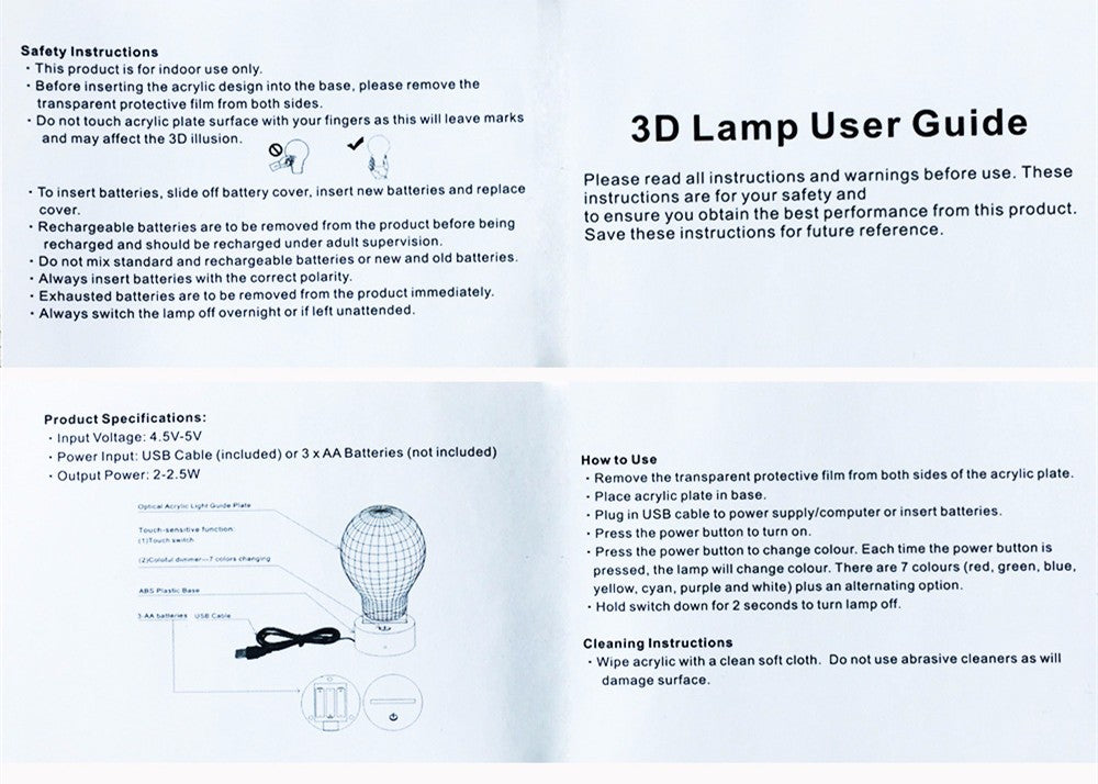 3D Light LED Visual Illusion Lamp.