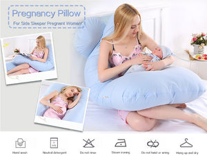 Pregnant Women Sleeping Support Pillow with Cotton U shaped Pillowcase