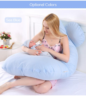 Pregnant Women Sleeping Support Pillow with Cotton U shaped Pillowcase