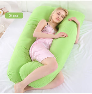 Pregnant Women Sleeping Support Pillow with Cotton U shaped Pillowcase