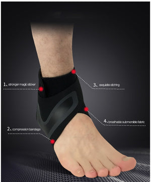 Elastic Ankle Support  Brace with Fitness Adjustable Compression Protectors