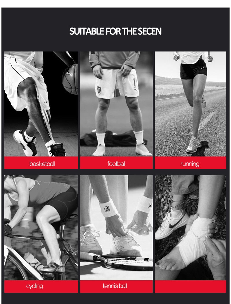 Elastic Ankle Support  Brace with Fitness Adjustable Compression Protectors