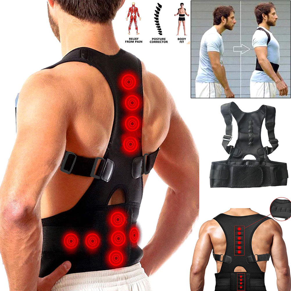 Male/Female Adjustable Magnetic Posture Corrector, Back Belt Support Straight Corrector
