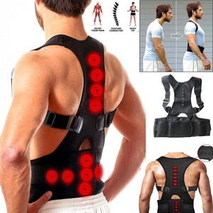Male/Female Adjustable Magnetic Posture Corrector, Back Belt Support Straight Corrector