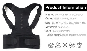 Magnetic Therapy Posture Corrector with Brace Shoulder Back Support Belt.