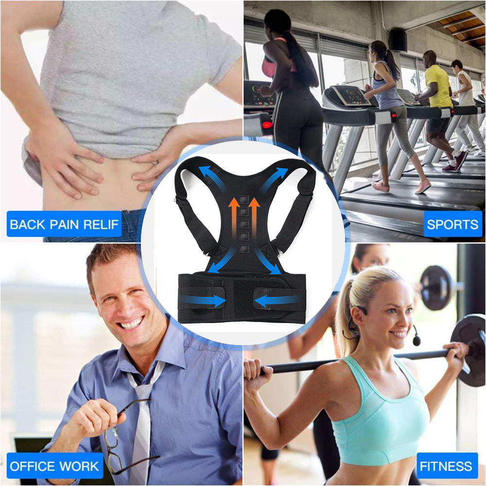 Magnetic Therapy Posture Corrector with Brace Shoulder Back Support Belt.