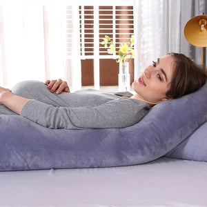 Pregnant Women Sleeping Support Pillow with Cotton U shaped Pillowcase