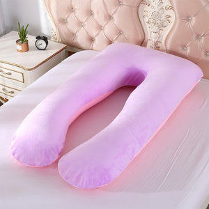 Pregnant Women Sleeping Support Pillow with Cotton U shaped Pillowcase