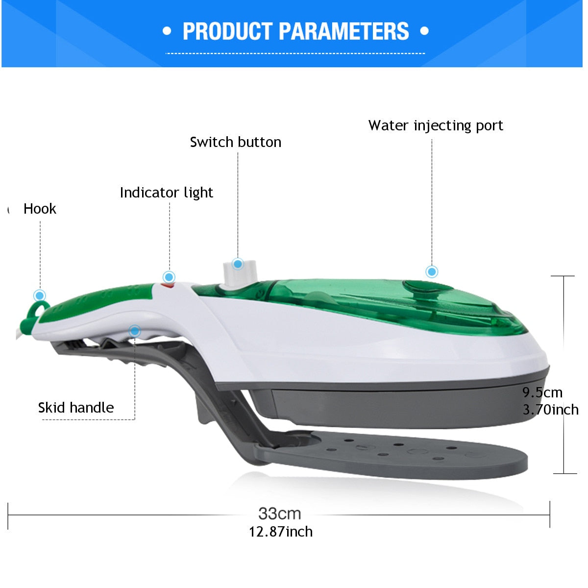 Handheld Portable Steamer Iron Brush For Clothes.