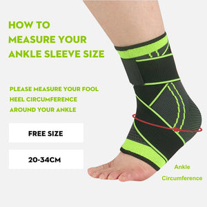 Pressurized Ankle Support, Brace Protector with Strap  Elastic Belt.