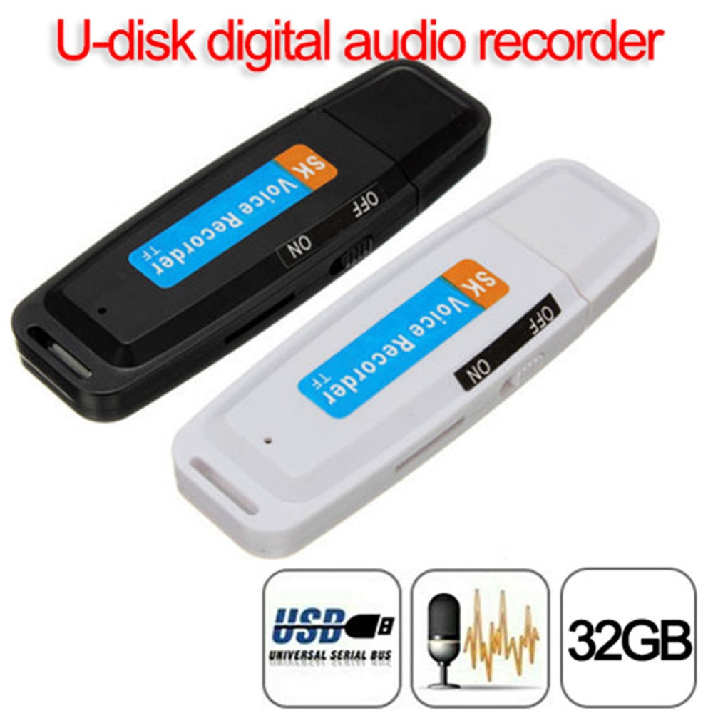 U-Disk Digital Audio Voice Recorder,charger with USB Flash Drive up to 32GB Micro SD