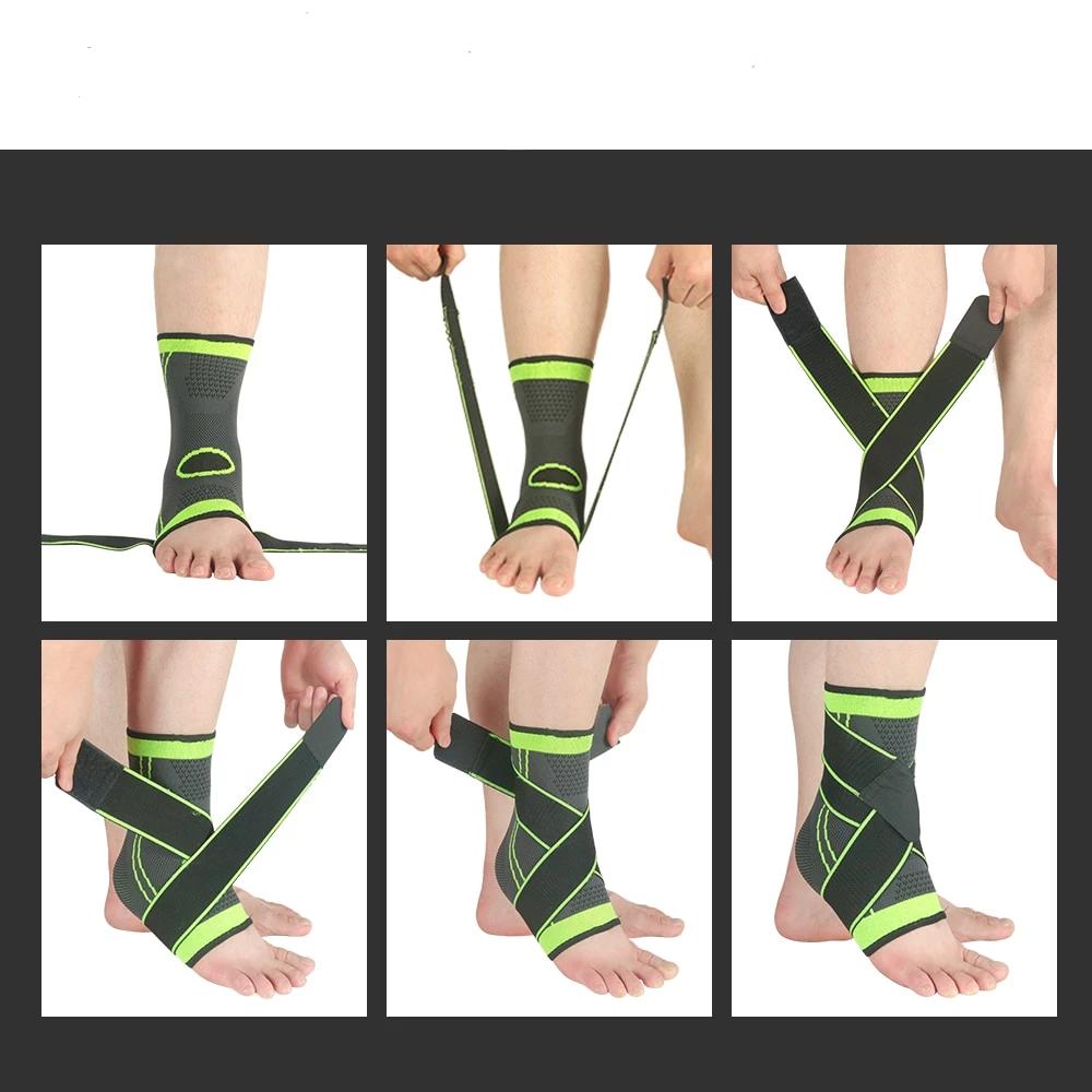 Pressurized Ankle Support, Brace Protector with Strap  Elastic Belt.